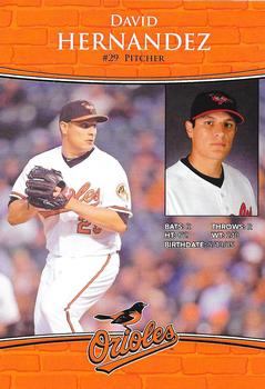 2010 Baltimore Orioles Photocards #NNO David Hernandez Back