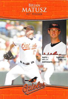 2010 Baltimore Orioles Photocards #NNO Brian Matusz Back