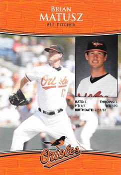 2010 Baltimore Orioles Photocards #NNO Brian Matusz Back