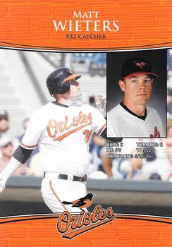 2010 Baltimore Orioles Photocards #NNO Matt Wieters Back