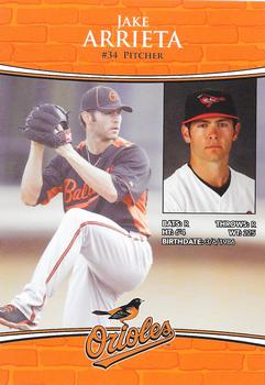 2011 Baltimore Orioles Photocards #NNO Jake Arrieta Back