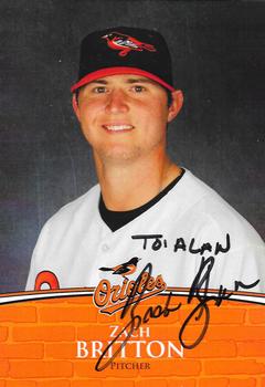 2011 Baltimore Orioles Photocards #NNO Zach Britton Front