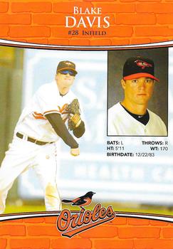 2011 Baltimore Orioles Photocards #NNO Blake Davis Back