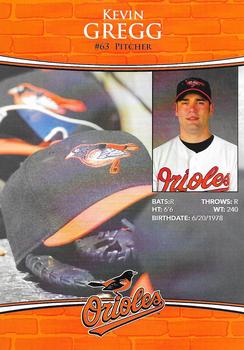 2011 Baltimore Orioles Photocards #NNO Kevin Gregg Back