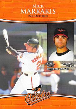 2011 Baltimore Orioles Photocards #NNO Nick Markakis Back