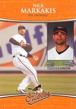 2011 Baltimore Orioles Photocards #NNO Nick Markakis Back