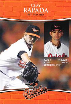 2011 Baltimore Orioles Photocards #NNO Clay Rapada Back