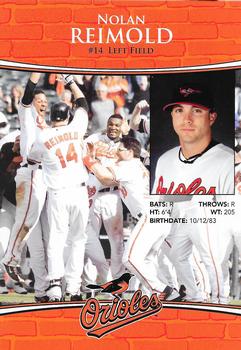 2011 Baltimore Orioles Photocards #NNO Nolan Reimold Back