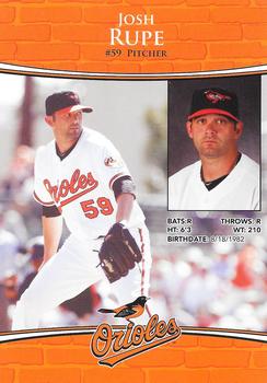 2011 Baltimore Orioles Photocards #NNO Josh Rupe Back