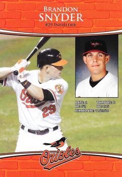 2011 Baltimore Orioles Photocards #NNO Brandon Snyder Back