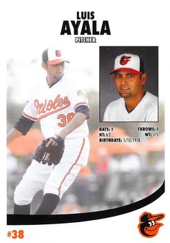 2012 Baltimore Orioles Photocards #NNO Luis Ayala Back