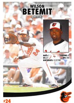 2012 Baltimore Orioles Photocards #NNO Wilson Betemit Back