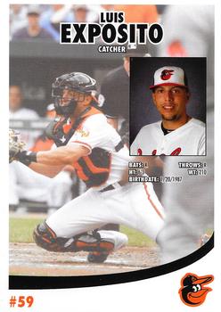 2012 Baltimore Orioles Photocards #NNO Luis Exposito Back