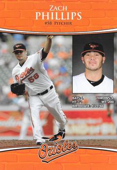 2012 Baltimore Orioles Photocards #NNO Zach Phillips Back