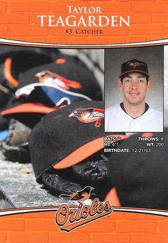 2012 Baltimore Orioles Photocards #NNO Taylor Teagarden Back