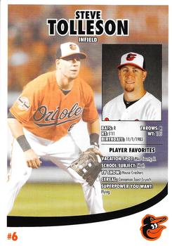 2012 Baltimore Orioles Photocards #NNO Steve Tolleson Back