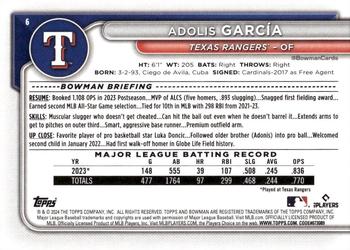 2024 Bowman #6 Adolis García Back