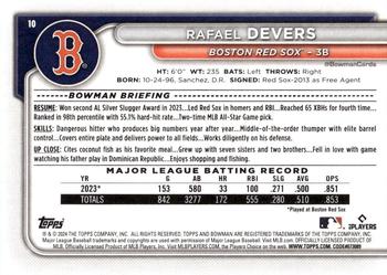 2024 Bowman #10 Rafael Devers Back