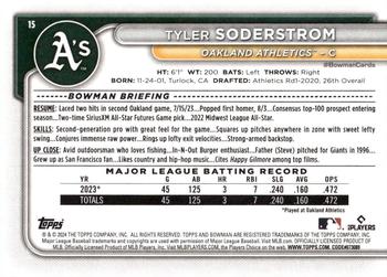 2024 Bowman #15 Tyler Soderstrom Back