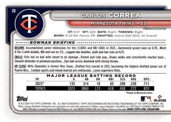 2024 Bowman #23 Carlos Correa Back