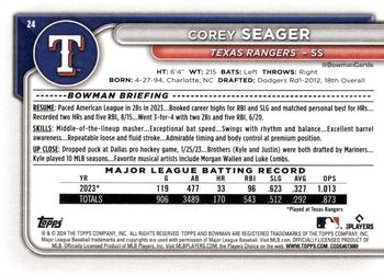 2024 Bowman #24 Corey Seager Back