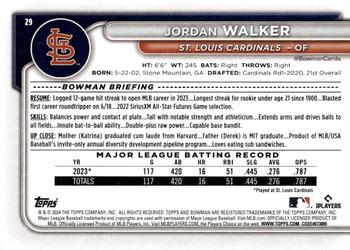 2024 Bowman #29 Jordan Walker Back