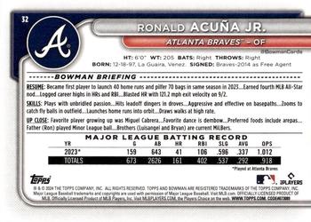 2024 Bowman #32 Ronald Acuña Jr. Back