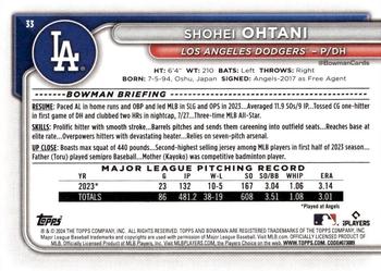 2024 Bowman #33 Shohei Ohtani Back