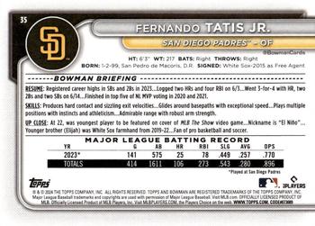 2024 Bowman #35 Fernando Tatis Jr. Back