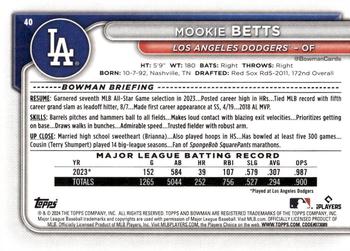 2024 Bowman #40 Mookie Betts Back