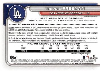 2024 Bowman #43 Freddie Freeman Back
