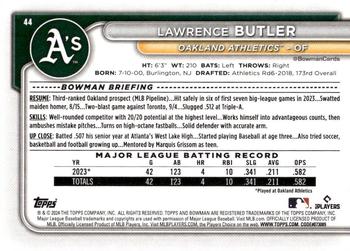2024 Bowman #44 Lawrence Butler Back
