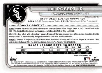 2024 Bowman #55 Luis Robert Jr. Back