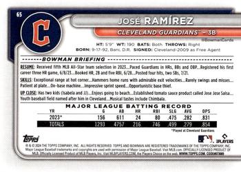 2024 Bowman #65 José Ramírez Back