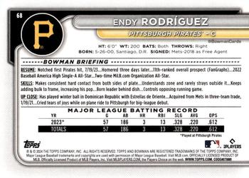 2024 Bowman #68 Endy Rodríguez Back