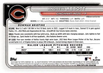 2024 Bowman #70 Andrew Abbott Back