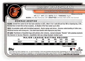 2024 Bowman #77 Adley Rutschman Back