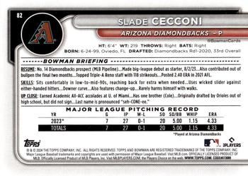 2024 Bowman #82 Slade Cecconi Back