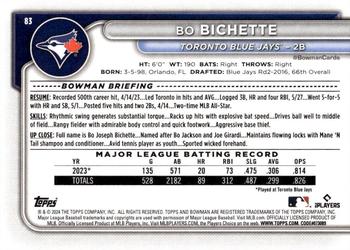 2024 Bowman #83 Bo Bichette Back