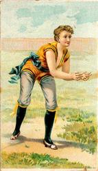 1894 Base Ball Scenes (N360) #NNO Fielder on base waiting for ball Front