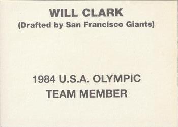 1985-90 1984 U.S.A. Olympic Team Member #NNO Will Clark Back