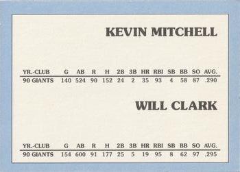1991 Kevin Mitchell / Will Clark Prismatic Border (unlicensed) #NNO Kevin Mitchell / Will Clark Back