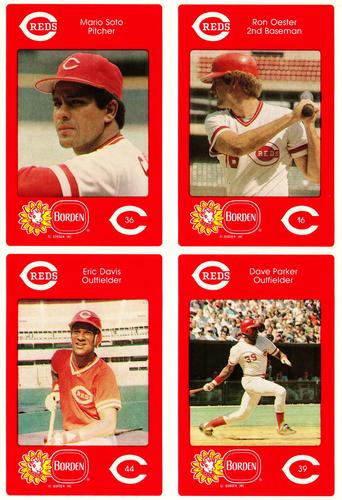 1984 Borden Dairy Cincinnati Reds Stickers - Panels #NNO Mario Soto / Ron Oester / Eric Davis / Dave Parker Front