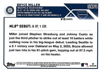 2023 Topps Chrome Update Sapphire Edition #USCS193 Bryce Miller Back