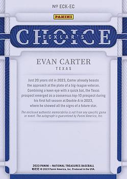 2023 Panini National Treasures - Ecklar's Choice #ECK-EC Evan Carter Back