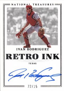 2023 Panini National Treasures - Retro Ink #RI-IR Ivan Rodriguez Front