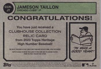 2023 Topps Heritage - Clubhouse Collection Relics Gold High Number #CCR-JT Jameson Taillon Back