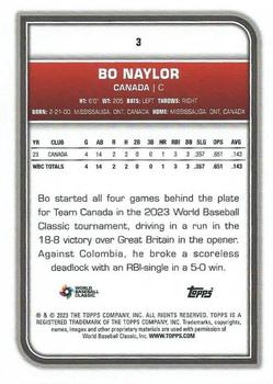 2023 Topps World Baseball Classic #3 Bo Naylor Back