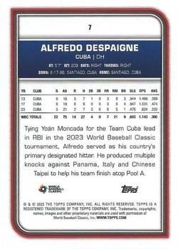 2023 Topps World Baseball Classic #7 Alfredo Despaigne Back