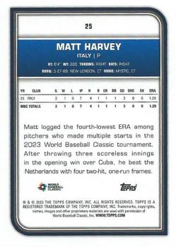 2023 Topps World Baseball Classic #25 Matt Harvey Back